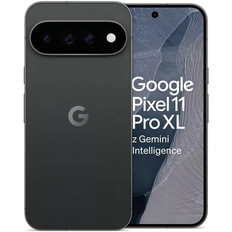Google Pixel 11 Pro XL 5G Smartfon, 12GB RAM, 256GB Pamięci, Obsidian, Dual SIM, 6,8 cala OLED 120Hz Wyświetlacz, Android 16