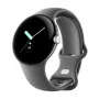 Google Pixel Watch LTE 41mm Polerowane srebrne etui z Węglowym paskiem sportowym