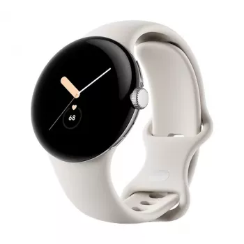 Google Pixel Watch LTE 41mm Polerowana srebrna koperta z paskiem sportowym - Kredowy