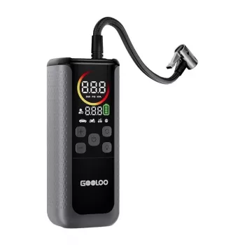 GOOLOO GT160 podwójna sprężarka samochodowa | 12V DC, 150 PSI, wyświetlacz cyfrowy, 70 L/min, automatyczne wyłączanie, lampka robocza LED