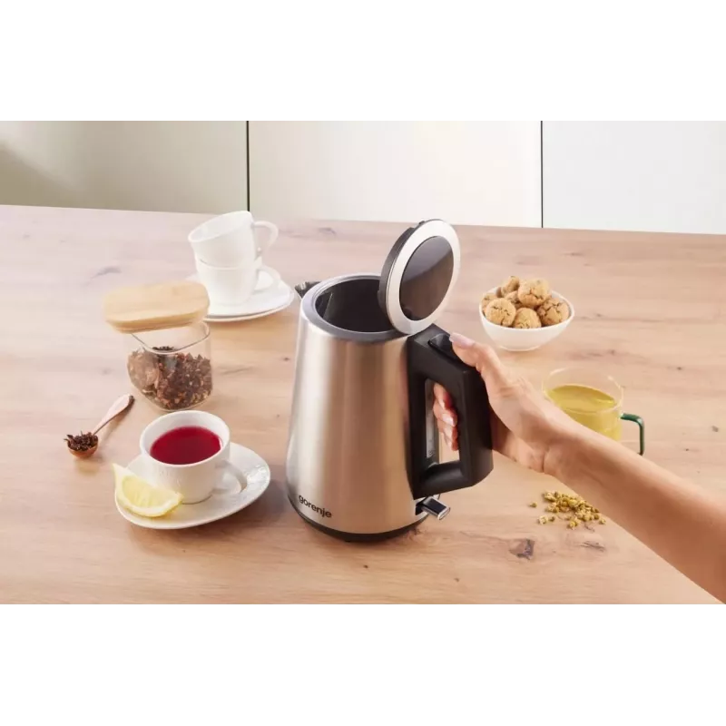 Gorenje K17OS Czajnik bezprzewodowy, 1.7 L, 2200 W, Stal nierdzewna / Czarny