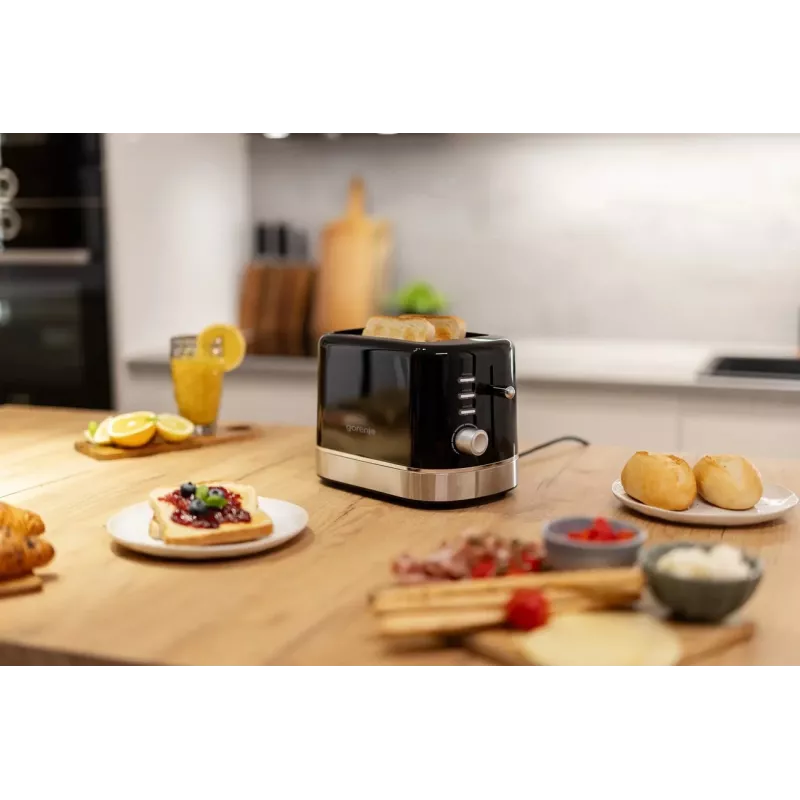Gorenje T800DB Toster 2-komorowy, 800W, 7 poziomów opiekania, czarny
