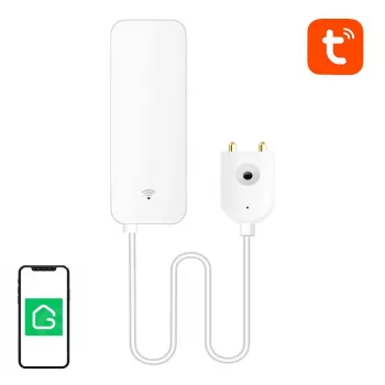 GOSUND S5 WiFi Smart Water Leak Sensor z alertami w aplikacji Tuya, 2.4GHz, sonda IP67, biały