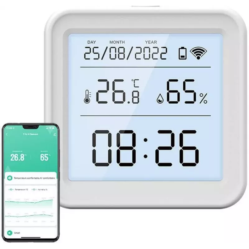 Gosund S6 Smart Wi-Fi Czujnik temperatury i wilgotności z wyświetlaczem LCD, kompatybilny z Tuya