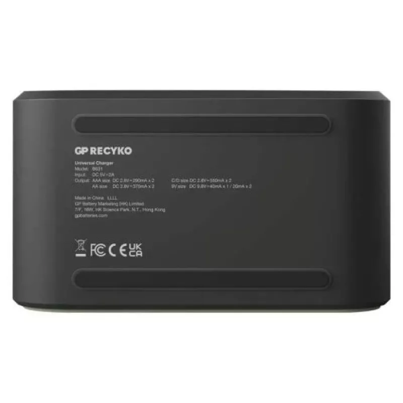 Ładowarka GP B361 z 4 kanałami, 2600 mAh, 2,8 V, czarna EU