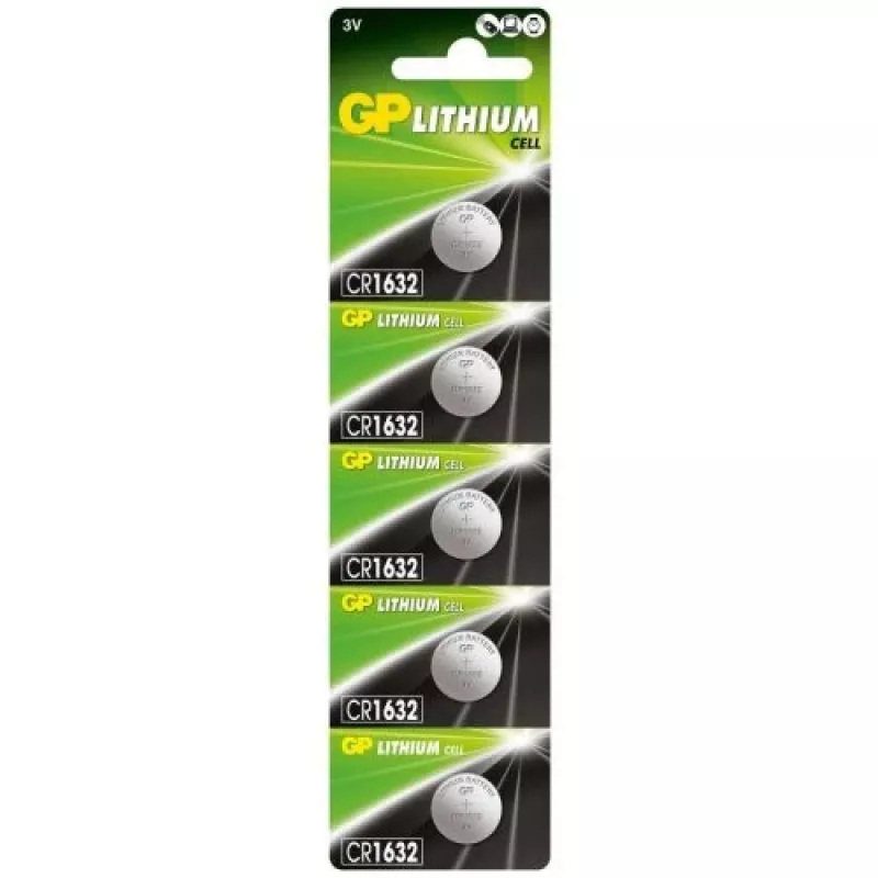 Bateria GP (CR1632) litowa pastylkowa, CR1632-7U5 (5 baterii / blister) 3V