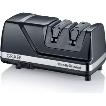 Graef CX 110 (CX110DE) Elektryczna ostrzałka do noży – 60W, 2-stopniowa diamentowa i ceramiczna, czarna
