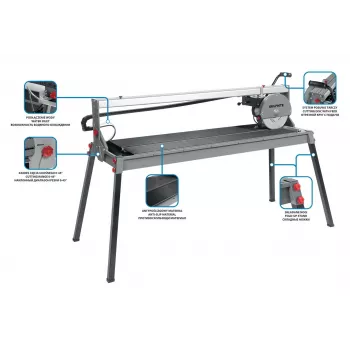 Graphite 59G892 Elektryczna przecinarka do płytek 1500W, tarcza 250mm, długość cięcia 1200mm, stół 1230x460mm