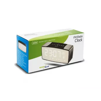 Budzik radiowy GRB Greenblue GB200 Bluetooth z FM, temperaturą, wilgotnością, alarmem, drzemką, wyświetlaczem LED, czarno-szary