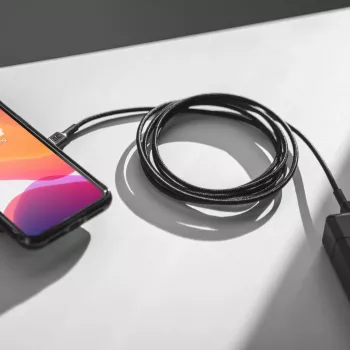 Green Cell GC PowerStream USB Type-C Męski do Type-C Męski Kabel do Szybkiego Ładowania 2m Czarny