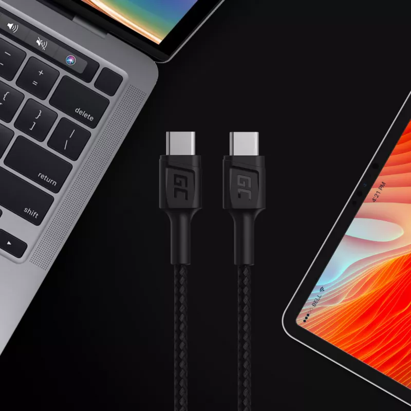 Green Cell GC PowerStream USB Type-C Męski do Type-C Męski Kabel do Szybkiego Ładowania 2m Czarny