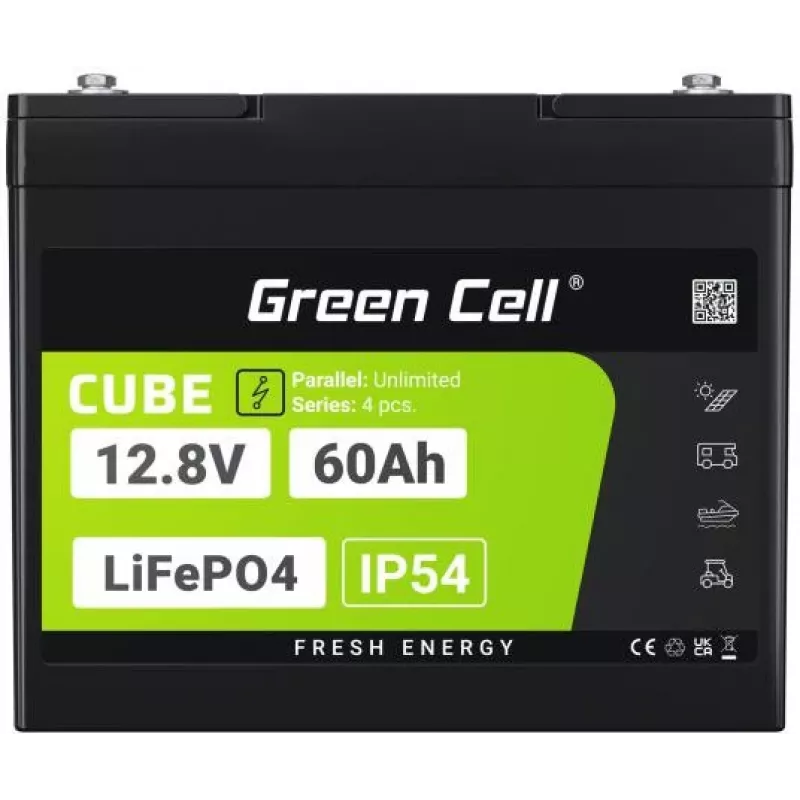 Green Cell LFPGC12V60AH Bateria do UPS Lithium Iron Phosphate (LiFePO4) 12.8 V 60 Ah