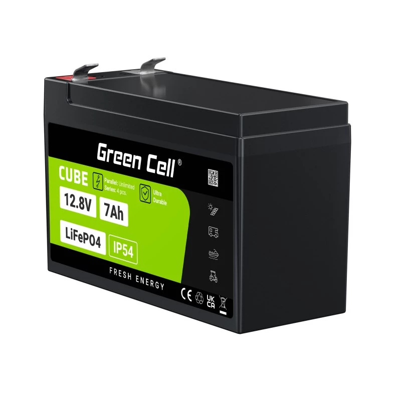 Green Cell LFPGC12V7AH UPS Battery Lithium Iron Phosphate (LiFePO4) 12.8 V 7 Ah