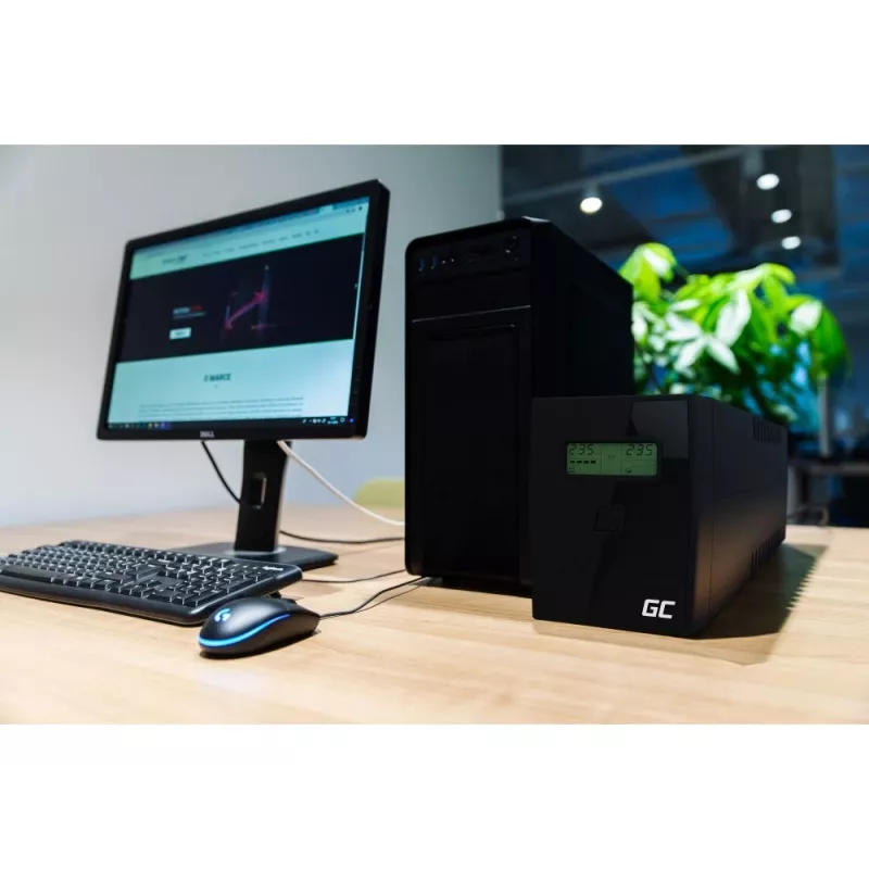 Green Cell Power Proof UPS 600VA / 360W line-interactive tower (2x Schuko, USB, AVR)