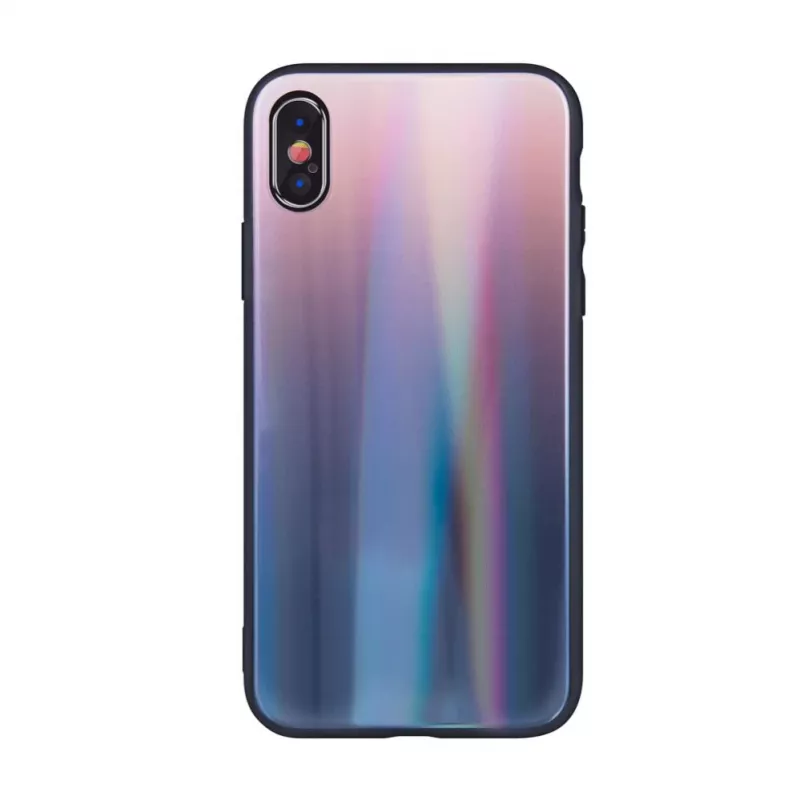 GreenGo Apple iPhone XR Aurora Glass TPU Brown Black Back Cover