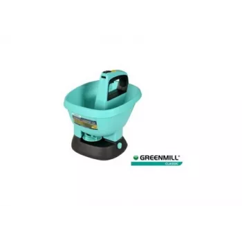 GREENMILL Elektryczny Obrotowy Siewnik Ogrodowy 2.7L Zasilany Bateryjnie Rozsiewacz do Nasion, Nawozu, Soli