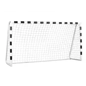 GREENMILL Football Goal 300x160x90 cm Powder-Coated Steel Black/White