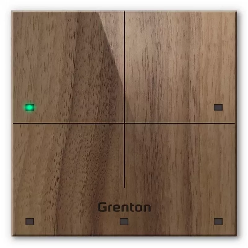 Grenton Touch Panel 4 Touch Fields TF-Bus Dark Wooden Front