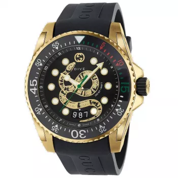 Zegarek męski Gucci Dive YA136219 45mm Czarna guma