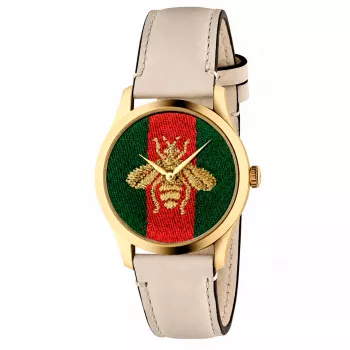 GUCCI G-Timeless Zegarek Damski YA1264128 38mm Szwajcarski Kwarc Stal Nierdzewna Srebrna Tarcza