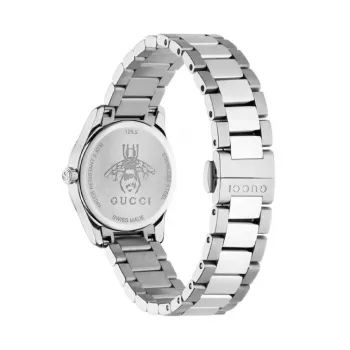 Zegarek damski Gucci G-Timeless YA126572A 27mm Stal nierdzewna Srebrna tarcza Diamentowe indeksy Swiss Quartz