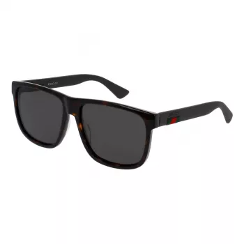 Okulary przeciwsłoneczne Gucci GG0010S-003 męskie kwadratowe, oprawka błyszcząca czarna, soczewki szare 58/16/145 mm