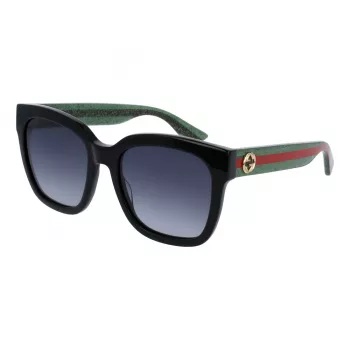 Gucci GG0034SN-002 Cat Eye Sunglasses Black Grey 54mm