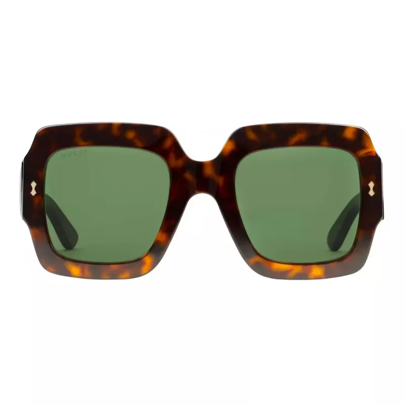 Okulary przeciwsłoneczne Gucci GG1111S-002 damskie czarne szare kwadratowe acetat 54mm