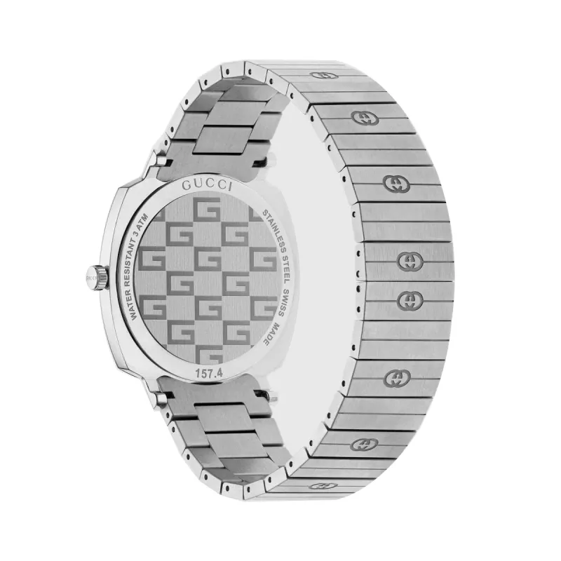 GUCCI Grip Unisex Zegarek Kwarcowy 35mm Stal Nierdzewna Srebrna Tarcza YA157410