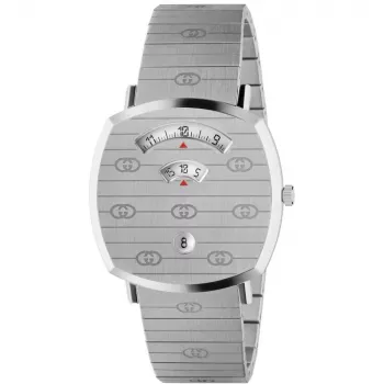 GUCCI Grip Unisex Zegarek Kwarcowy 35mm Stal Nierdzewna Srebrna Tarcza YA157410
