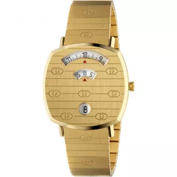 Zegarek GUCCI Grip YA157403 35mm Swiss Quartz Stal nierdzewna Mesh Damska