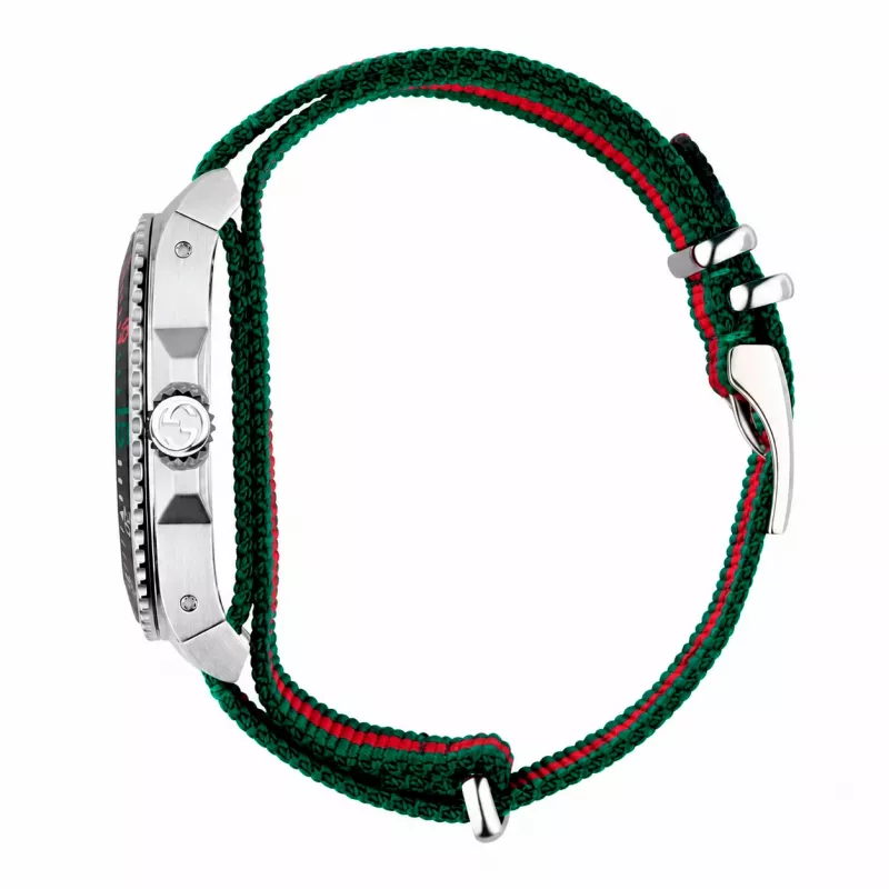 Zegarek męski GUCCI YA136209A 45mm Swiss Quartz Stal nierdzewna Guma Czarny
