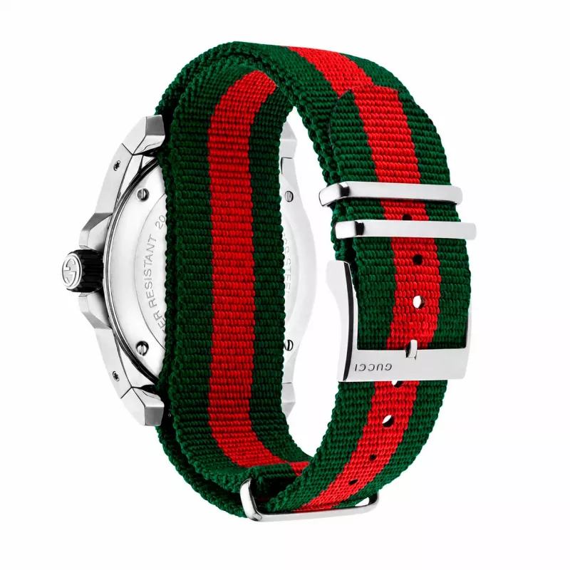 Zegarek męski GUCCI YA136209A 45mm Swiss Quartz Stal nierdzewna Guma Czarny