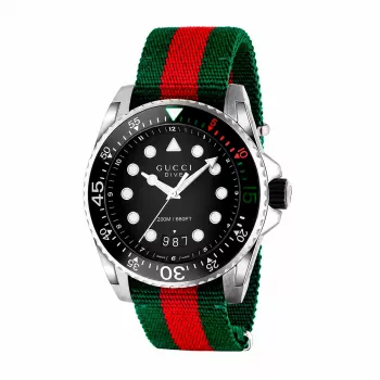 Zegarek męski GUCCI YA136209A 45mm Swiss Quartz Stal nierdzewna Guma Czarny