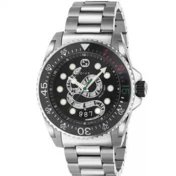 Zegarek męski Gucci YA136218 45mm Stal nierdzewna Szwajcarski kwarcowy zegarek nurkowy