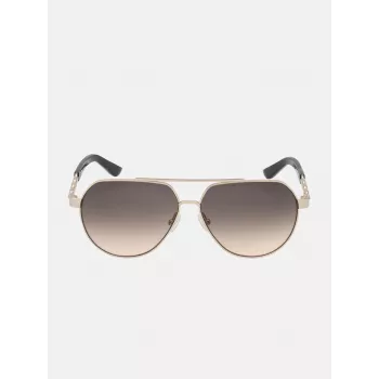 GUESS GF00033-5932F Okulary przeciwsłoneczne damskie Butterfly Brąz Havana 59mm