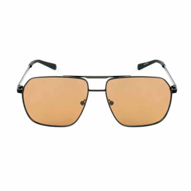 GUESS GF00060-6001E Męskie okulary przeciwsłoneczne prostokątne czarne z przyciemnieniem Smoke Tint 60/13/140 mm