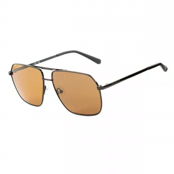 GUESS GF00060-6001E Męskie okulary przeciwsłoneczne prostokątne czarne z przyciemnieniem Smoke Tint 60/13/140 mm