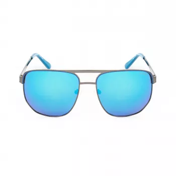 Okulary przeciwsłoneczne Guess GF00061-6106X dla mężczyzn, czarna oprawka, szare szkła, 61 mm