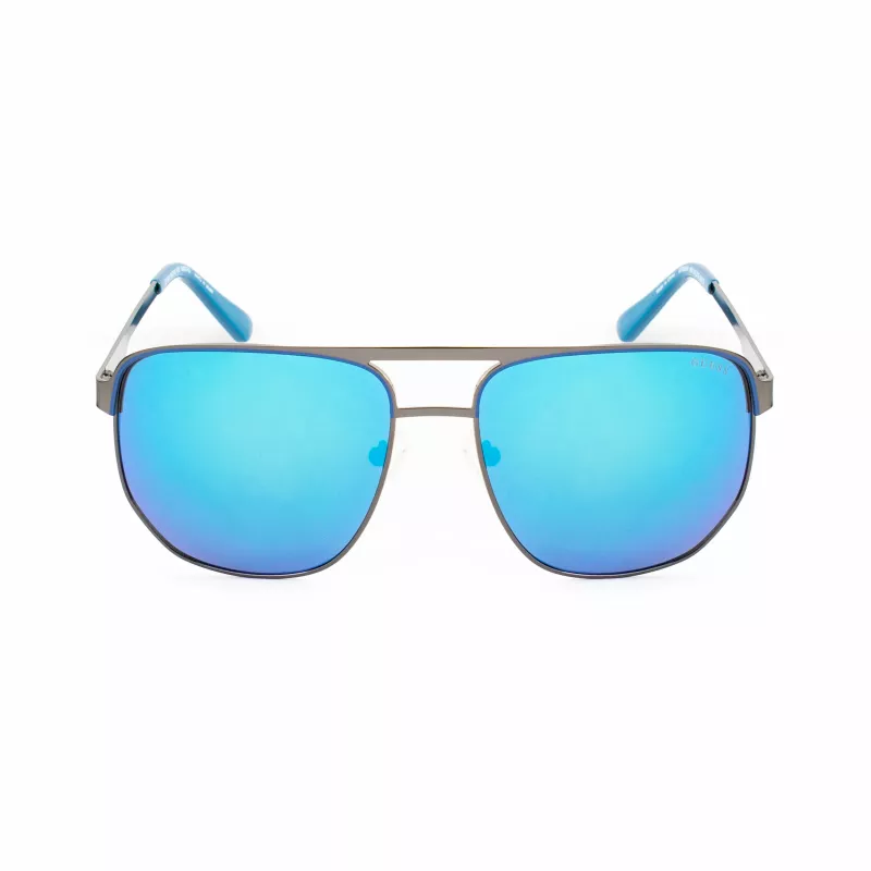 Okulary przeciwsłoneczne Guess GF00061-6106X dla mężczyzn, czarna oprawka, szare szkła, 61 mm