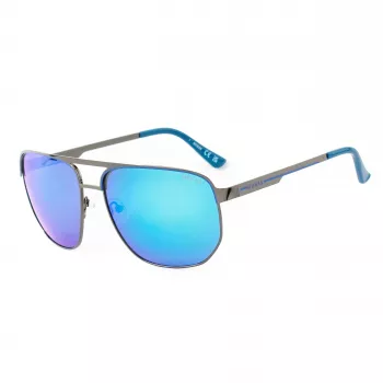 Okulary przeciwsłoneczne Guess GF00061-6106X dla mężczyzn, czarna oprawka, szare szkła, 61 mm