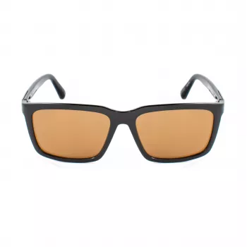 GUESS GF00062-5901E Męskie okulary przeciwsłoneczne kwadratowe - czarna oprawka, szare szkła, 59mm