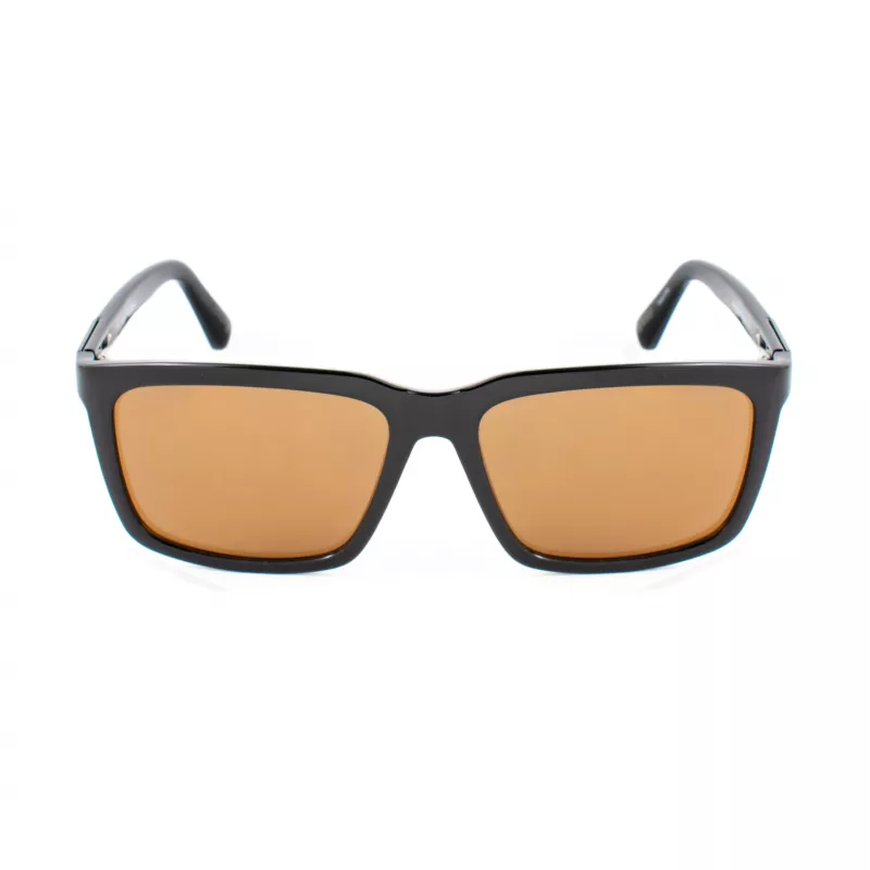 GUESS GF00062-5901E Męskie okulary przeciwsłoneczne kwadratowe - czarna oprawka, szare szkła, 59mm