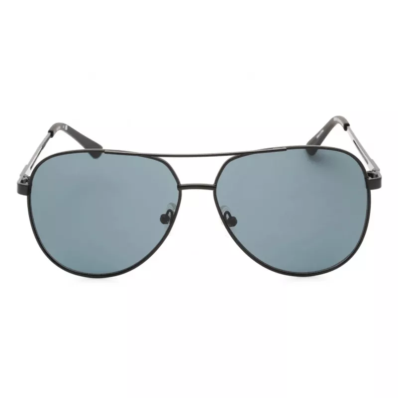 GUESS GF0231-02A Męskie okulary przeciwsłoneczne prostokątne - czarna oprawka szare szkła 58mm