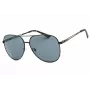 GUESS GF0231-02A Męskie okulary przeciwsłoneczne prostokątne - czarna oprawka szare szkła 58mm