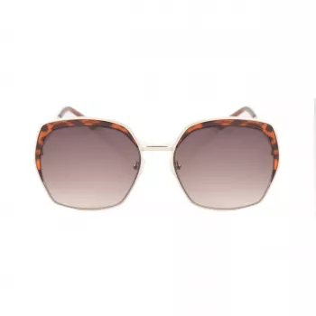Okulary przeciwsłoneczne GUESS GF0410-5932F damskie, kwadratowe – błyszcząca czarna oprawka, soczewki gradientowe Smoke, 59 mm