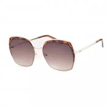 Okulary przeciwsłoneczne GUESS GF0410-5932F damskie, kwadratowe – błyszcząca czarna oprawka, soczewki gradientowe Smoke, 59 mm