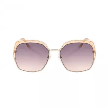Okulary przeciwsłoneczne GUESS GF0410-5933F dla kobiet - Błyszcząca czarna oprawka, soczewki gradientowe dymne, 59 mm