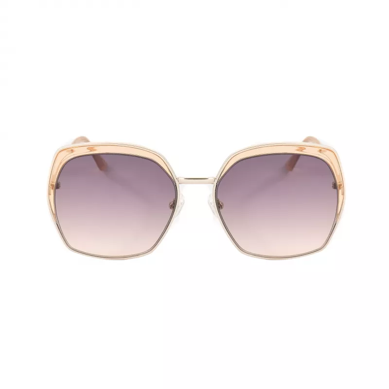 Okulary przeciwsłoneczne GUESS GF0410-5933F dla kobiet - Błyszcząca czarna oprawka, soczewki gradientowe dymne, 59 mm
