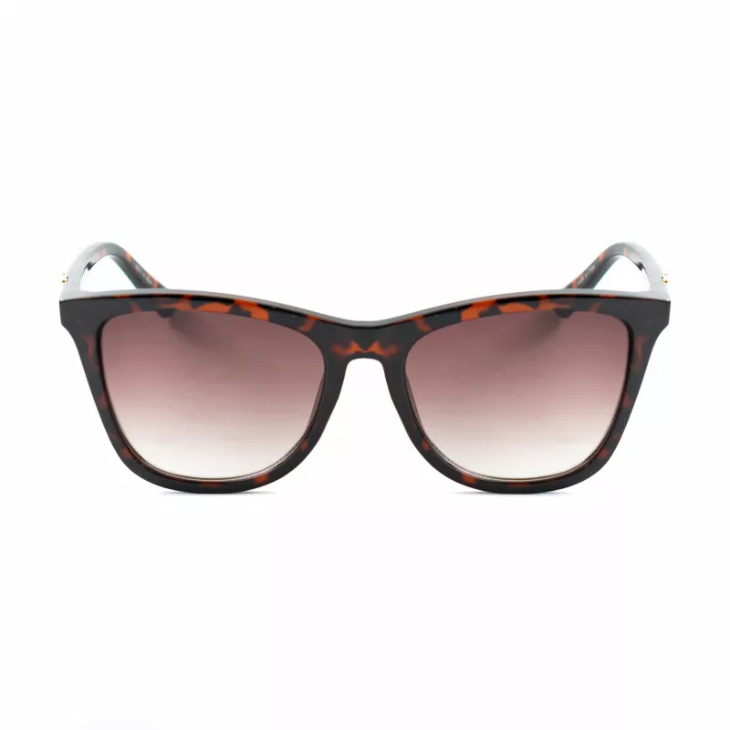 GUESS GF0421-5552F Damskie okulary przeciwsłoneczne kocie oko, ciemny havana, brązowe soczewki gradientowe, 55/17/140 mm